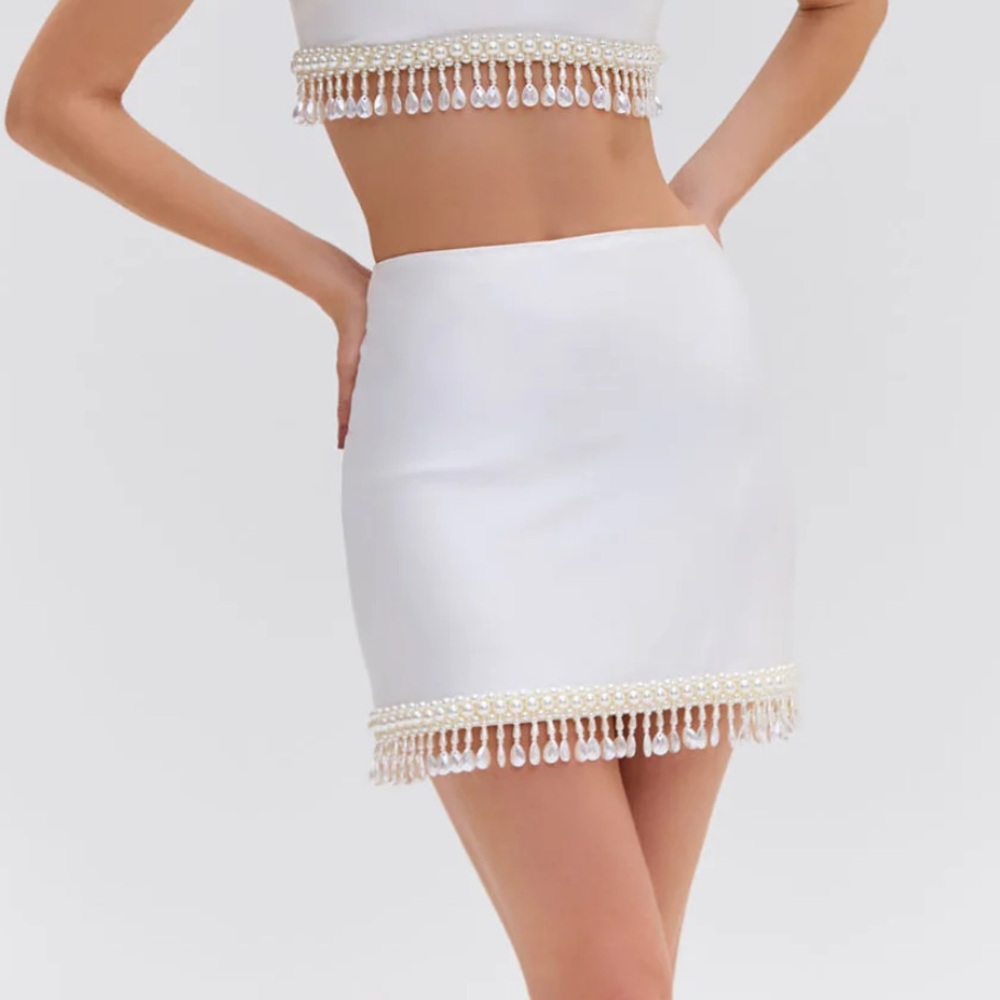PATBO HAND-BEADED MINI SKIRT